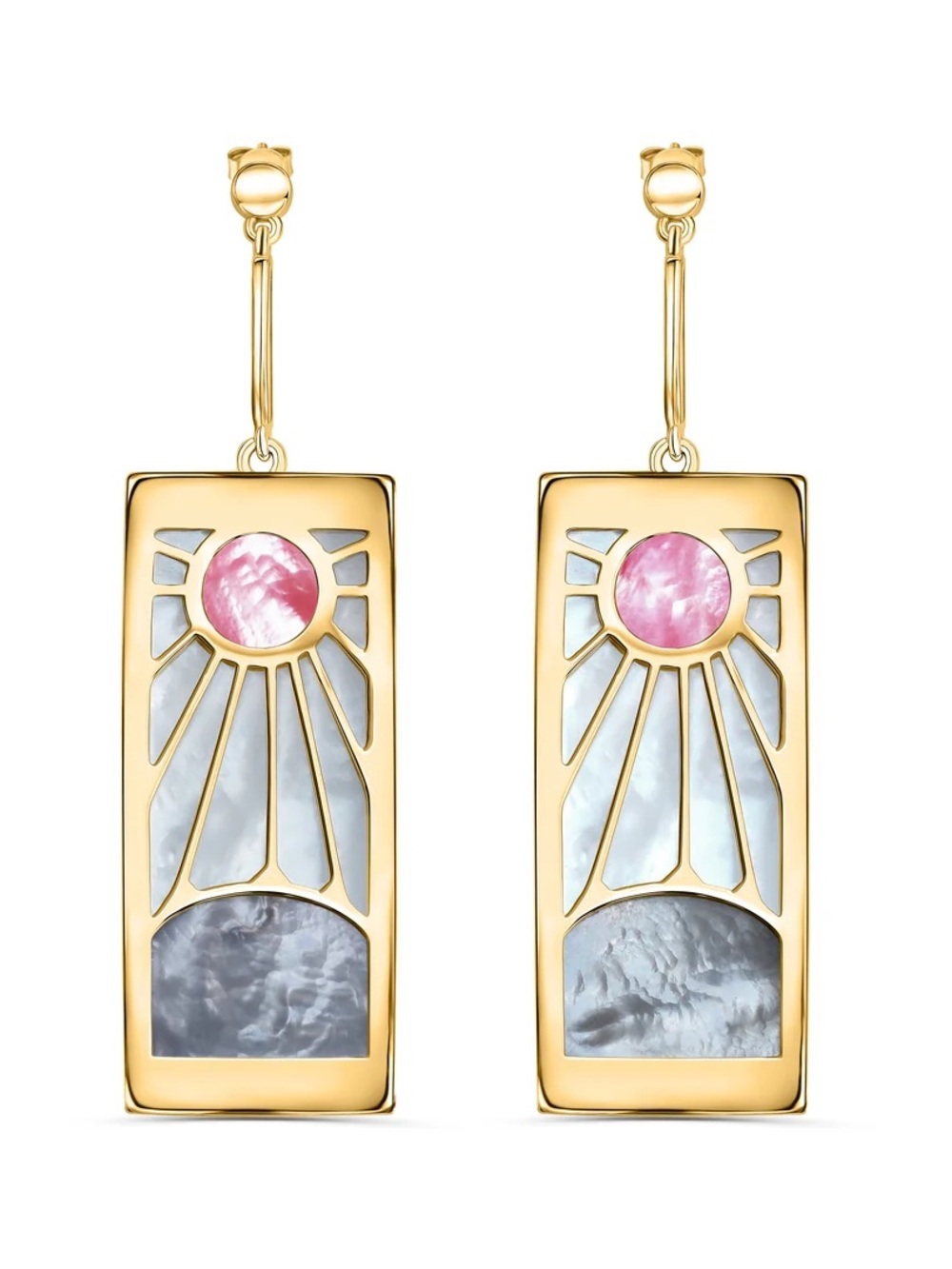 Vivamacity Demon Slayer Tanjiro’s Earrings - 18k gold vermeil & mother of pearl